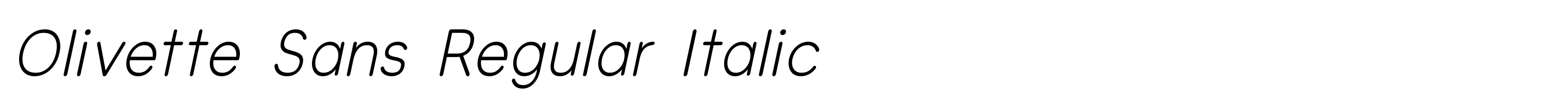 Olivette Sans Regular Italic